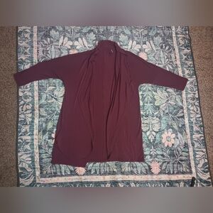 Toad Co Wisper Cardie Open Cardigan Womens Small Plum Tencel Lyocell Lounge